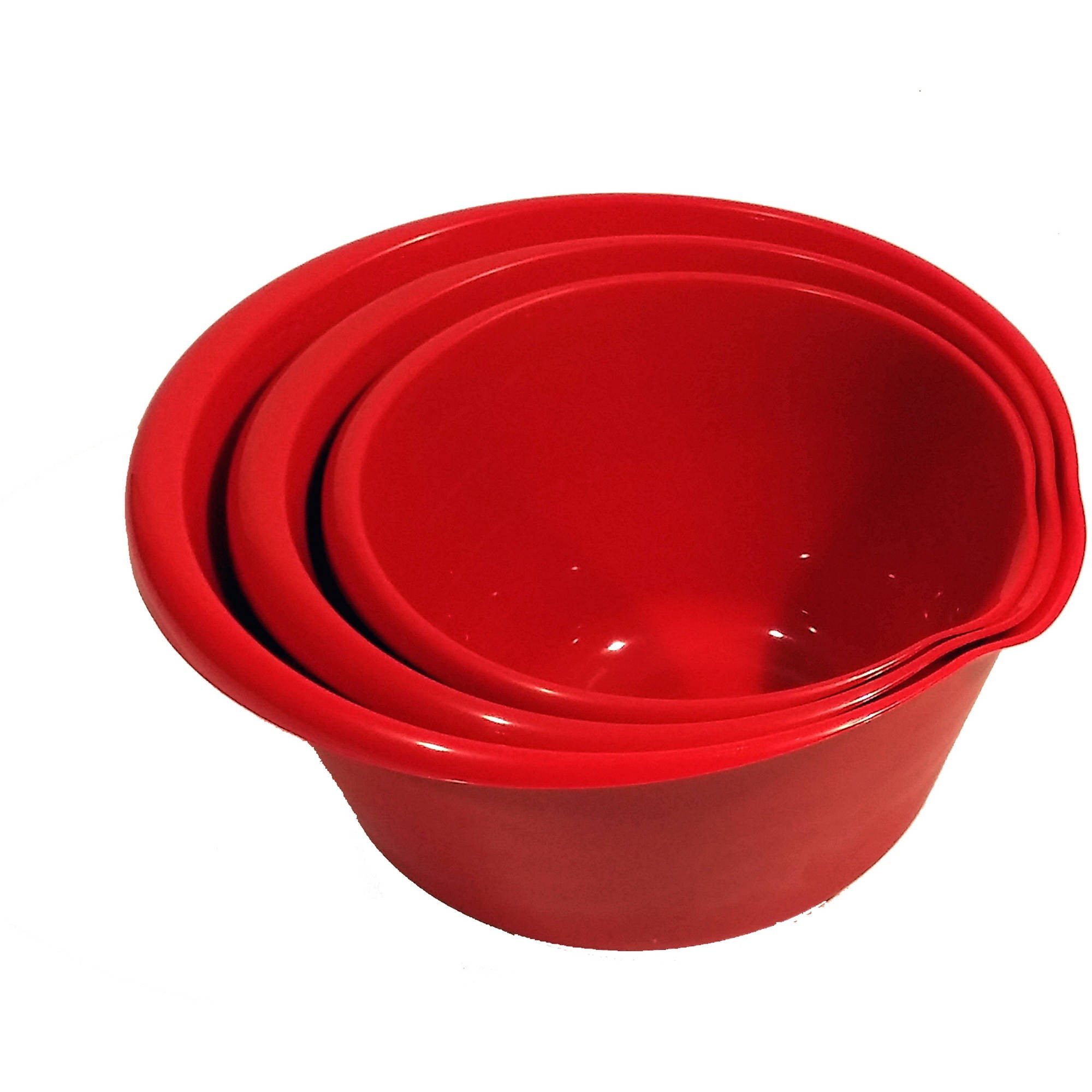 Mainstays Red Bowls, 3 Count