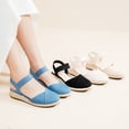 thumbnail image 7 of Women's Platform Wedge Heel Espadrille Sandals - Comfortable Insole Lightweight Rubber Sole, Close-Toe Adjustable Elastic Ankle Strap Slip-On Summer Sandals, 7 of 7