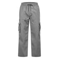 thumbnail image 3 of Aezemi Men Straight Leg Cargo Pants with Multiple Pockets Lightweight Fashion Elastic Waist Pull on Hiking Pants Drawstring Trendy Workout Outdoor Trousers 3XL, 3 of 9