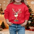 thumbnail image 2 of PMVFHDE Sweat-Shirt de Noël Imprimé pour Filles Manches Longues Col Rond Chandail Décontracté pour Confort de Saison Rouge, 6-7 Ans, 2 of 4