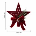 thumbnail image 3 of Burgundy Velvet Christmas Tree Star with Faux Pinecone Bow, Elegant Christmas Tree Topper for Cozy Holiday Living Room Table Decor, Festive Red Bow Party Decoration Tree Topper 1, 3 of 4