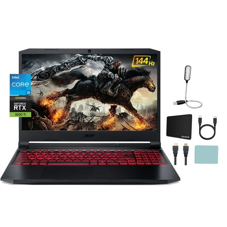 Acer Nitro 5 Gaming Laptop, 15.6" FHD IPS 144Hz Display, Intel Core i5-11400H, 2.70 GHz , GeForce RTX 3050Ti, 32GB RAM, 2TB PCIe SSD, Backlit Keyboard, Black, Windows 11 Home + Mazepoly Accessories