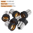 thumbnail image 3 of Unique Bargains E14 to E12 Lamp Base Converter Light Socket Adapter Silver 6 Pack, 3 of 5