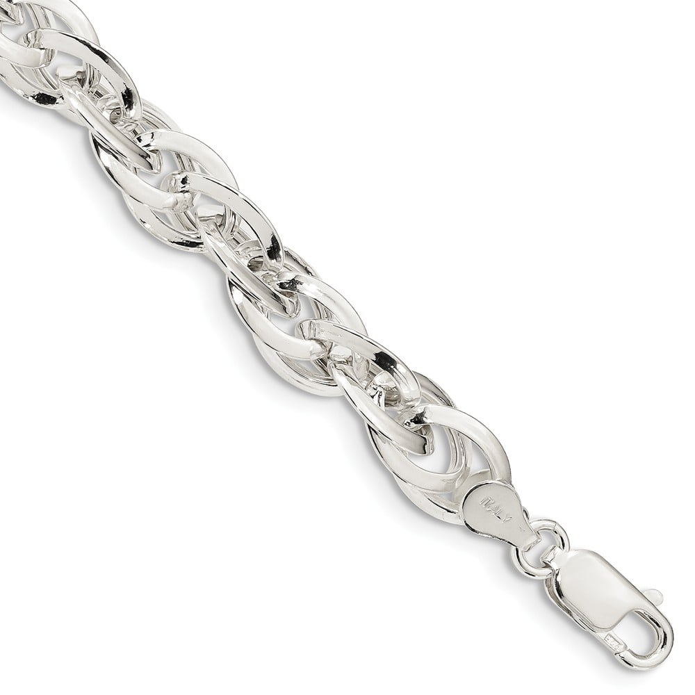 AA Jewels 925 Sterling Silver Link Bracelet with Secure Lobster Lock Clasp 7.75" Walmart