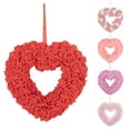 thumbnail image 6 of Herrnalise Valentine’s Day Wreath,14.2"×14.2" Artificial Heart-Shaped Wreath Floral Rose Romantic Rose Wreaths for Home Anniversary Wedding Candlelight Dinner Valentine’s Day Decor, 6 of 9