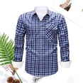 thumbnail image 2 of IWRICH Men's Plaid Shirts Long Sleeve Button down Shirts Casual Fall Shirt Jacket 02-Blue M, 2 of 3