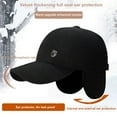 thumbnail image 2 of Grandpa Hat Dad Baseball Cap Men‘s Winter Baseball Hat with Long Brim Solid Color Windproof Ear Protection Perfect for Cold, 2 of 5