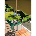 thumbnail image 2 of Outdoor Tablecloth with Umbrella Hole for Patio/Picnic/Party/Camping, Green Yellow Football Waterproof Table Cloth Square Cover Washable, Soccer Black Player Silhouette (54"x 54"), 2 of 9