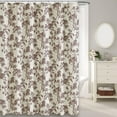 thumbnail image 4 of Blue Shower Curtain Floral Cotton Linen Cottagecore Shower Curtain for Bathroom 72" W x 72" L, 4 of 4