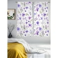 thumbnail image 3 of Purple Spring Floral Sheer Curtains 72 Inch Length 2 Panels Set for Living Room/Bedroom, Pastoral Botanical Watercolor Semi Curtain Sheers Drapes Rod Pocket Curtains Window Treatment Set 52''x72''x2, 3 of 7