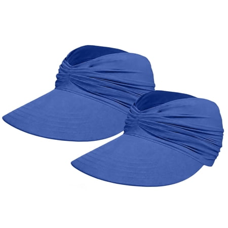 TRUBKH Peicees Wide Brim Visor Hat for Women Hats for Women Lightweight Packable Fishing Visor Tennis Visors for Women Womens Sun Hat Sun Hats Outdoor Hat Uv Protection Golf Hat Blue One Size