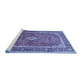 thumbnail image 2 of Ahgly Company Machine Washable Indoor Rectangle Medallion Blue Traditional Area Rugs, 5' x 7', 2 of 4