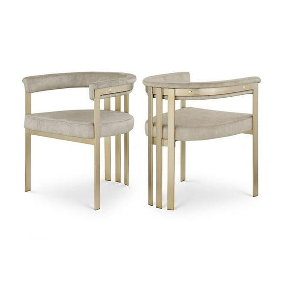 Meridian Furniture Marcello Stone Velvet Dining Chair (Set of 2)
