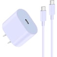 thumbnail image 1 of Cargador rápido USB C de 20 W para iPhone 15/15 Pro/15 Pro Max, iPad Pro de 12,9/11 pulgadas, iPad Air 5.ª/4.ª, iPad de 10.ª generación, iPad Mini 6, cargador de pared PD con cable de carga USB C a C, 1 of 4