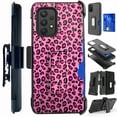 thumbnail image 1 of Compatible with Samsung Galaxy A52 5G Hybrid Card Holster Phone Case Cover (Pink Leopard Print), 1 of 1