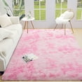 thumbnail image 2 of Softlife Super Soft Plush Tie Dye Velvet Rugs for Home Decor,Fluffy carpet For Living Room,Bedroom,5'x8',Pink, 2 of 7