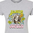 thumbnail image 3 of Janis Joplin - Butterfly And Flowers - Juniors Fitted Graphic T-Shirt, 3 of 5
