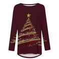 thumbnail image 3 of 50% off Ugly Christmas Sweater! TMOYZQ Women's Long Sleeve Shirts Christmas Tree Print Fall Winter Pullover Sweatshirts Casual Loose Fit Lightweight Cozy Blouse for Xmas Holiday Parties, 3 of 4