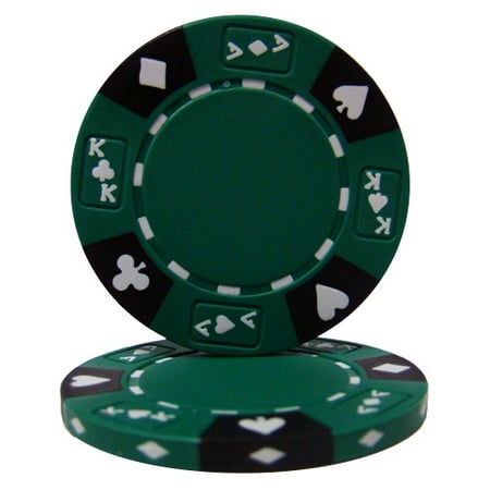 Green - Ace King Suited 14 Gram Poker Chips (Best Suit In Poker)