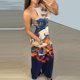 thumbnail image 2 of Gibobby Pantalones cortos Mono largo de estilo playero suelto con estampado hueco lateral y tirantes informales para mujer(Beige， S), 2 of 5