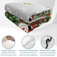 thumbnail image 4 of Quilts Queen Size Bedding Set, Gray Christmas Lightweight Quilted Comforter, Xmas Snowman Trees Snowflake Winter Soft Reversible Bedspread Coverlet with Pillow Covers for All Season, 90" x 96", 4 of 9