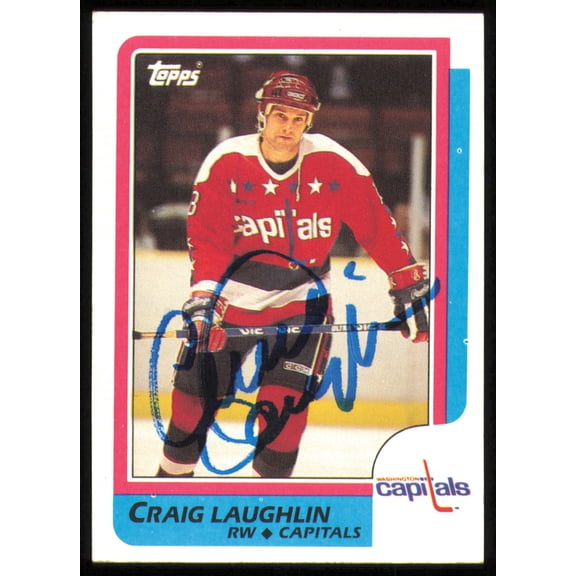 Craig Laughlin Autographed 1986-87 Topps Card #35 Washington Capitals SKU #254719
