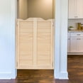 thumbnail image 5 of Swinging Door Cafe Doors, W31.9xH42.1in Wooden Half Saloon Door with 4 Metal Hinges, Double Entrance Partition for Kitchen Bar Cellar Porch Barn, Wood Color, 5 of 9
