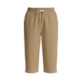 thumbnail image 4 of SBYOJLPB Women's Capris Pants Elastic Waist Drawstring Loose Casual Cropped Trousers with Pockets, 4 of 9