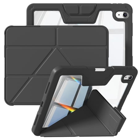 SZPSGC CASE for iPad A16 11th Generation 11 Inch (2025), 10th Gen 10.9 Inch (2022) with Pencil Holder Y-fold Stand & Sleep/Wake Cover, Black