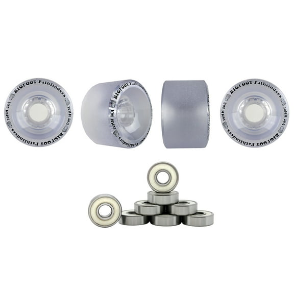 Bigfoot Longboard Wheels Stoneground Pathfinders 70mm 80a Clear Abec 9 Bearings