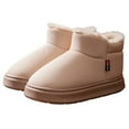 thumbnail image 2 of Qicasul Women's Snow Boots Winter Fleece Lined Boots Indoor Outdoor Warm Slippers With Memory Foam Comfort Beige US Size:5-6, 2 of 8