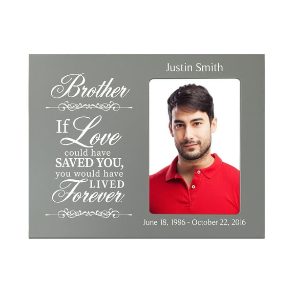 Personalized Wooden Memorial 8x10 Picture Frame holds 4x6 photo Brother, If Love Could