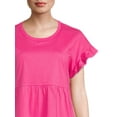 thumbnail image 2 of Time and Tru Women's Flutter Sleeve Tiered Dress, 2 of 5