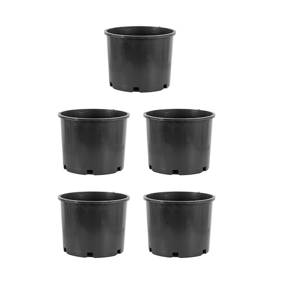 Pro Cal 5 Gallons Prime Pépinière Jardinière en Plastique Noir Pots de Culture, 5 Pack