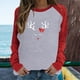 thumbnail image 2 of Tops Para Mujer Camisas de Manga Larga Otoño Primavera Patchwork Navidad Impreso Cuello Redondo Camiseta Casual Odeerbi ODB151567, 2 of 6