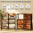 thumbnail image 5 of Studyset 5 Drawer Mobile File Cabinet with Open Storage Shelf, Chest Storage Cabinet, Rolling Printer Stand, Fabric Lateral Filing Cabinet fits A4 or Letter Size, 5 of 7