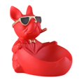 thumbnail image 2 of Estatua de perro con bandeja de almacenamiento, adorno de resina, llavero, organizador creativo de dulces Rojo, 2 of 9