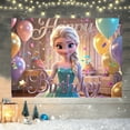 thumbnail image 3 of Happy birthday! Frozen background banner. Vibrant polyester decoration for classrooms and offices. The perfect gift for family and friends. Holiday background | Vibrant party banner, 3 of 9