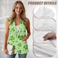 thumbnail image 5 of Psesaysky St. Patrick's Suit Vest for Women Trendy Green Luck Leaves Print Summer Business Casual Sleeveless Open Front Blazers Suit Vests Top Pockets Work Office, Size M, 5 of 6