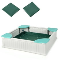 Infans Kids Outdoor Sandbox 48.5" x 48.5" x 12.5" Large HDPE Sandpit with Oxford Cover