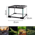 thumbnail image 3 of REPTI ZOO Mini Terrario para Reptiles, 7Lt, de 21cmx21cmx15cm, con tapa superior de malla, vision 360°, para reptiles, anfibios, insectos, arácnidos y más.Mini Glass Reptile Habitat, Nano Terrarium REPTI ZOO Mini terrario de cristal Ak 01, 3 of 12