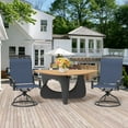 thumbnail image 4 of Patio Swivel Dining Chair with High Backrest - 360° Rotating & 15° Rocking, Textilene Fabric Outdoor Chair, Lightweight Waterproof And Breathable Pattern Design for Garden, Deck, Poolside(2, Blue), 4 of 9