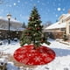 thumbnail image 3 of Falda de árbol de Navidad de lino estampado de 120 cm | Tela no tejida duradera | Oculta el soporte del árbol y protege el suelo de las agujas y la savia | Tapete decorativo navideño para sala de, 3 of 6