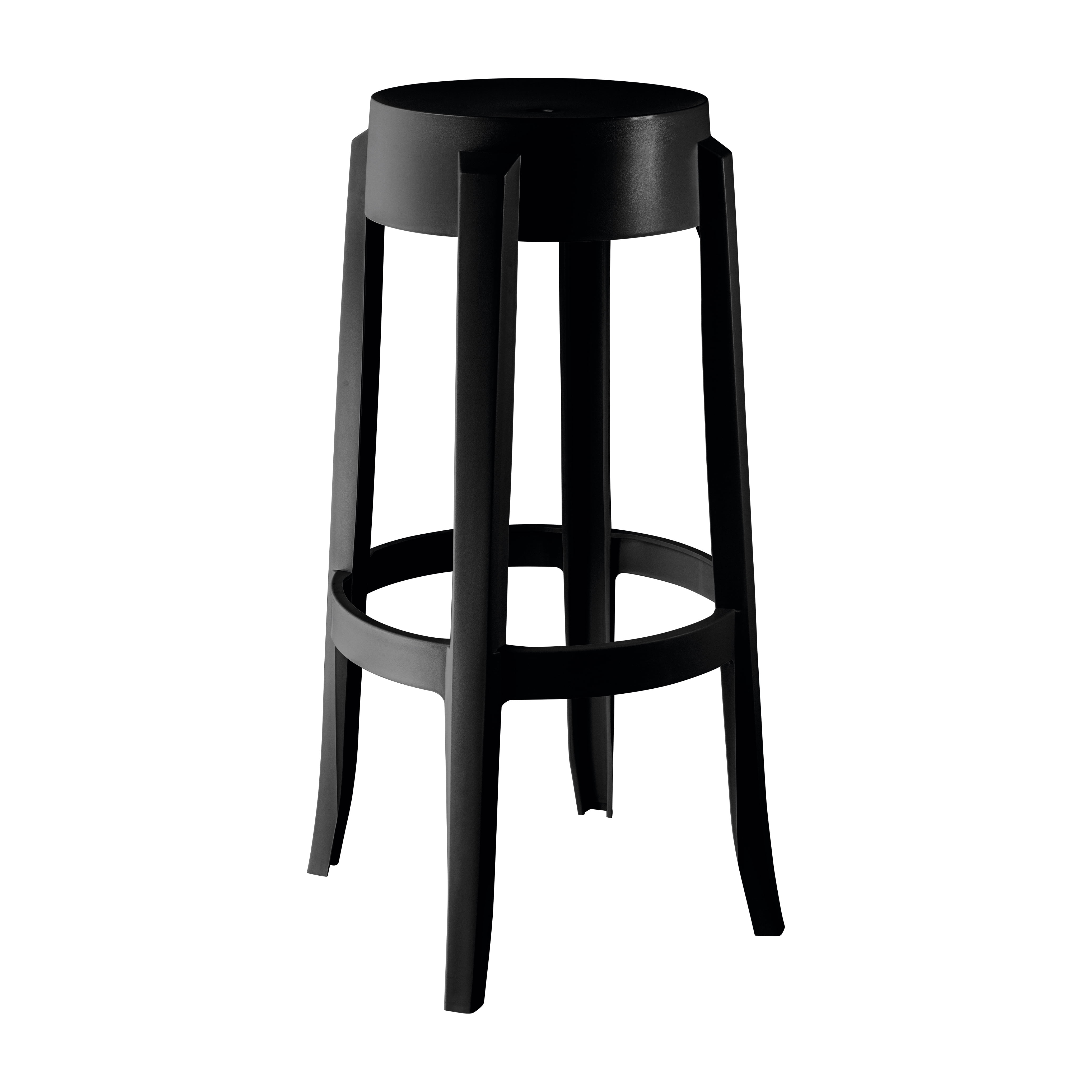 UZ Shine Set of 2 Matte Black Counter Bar Stools, 29.3
