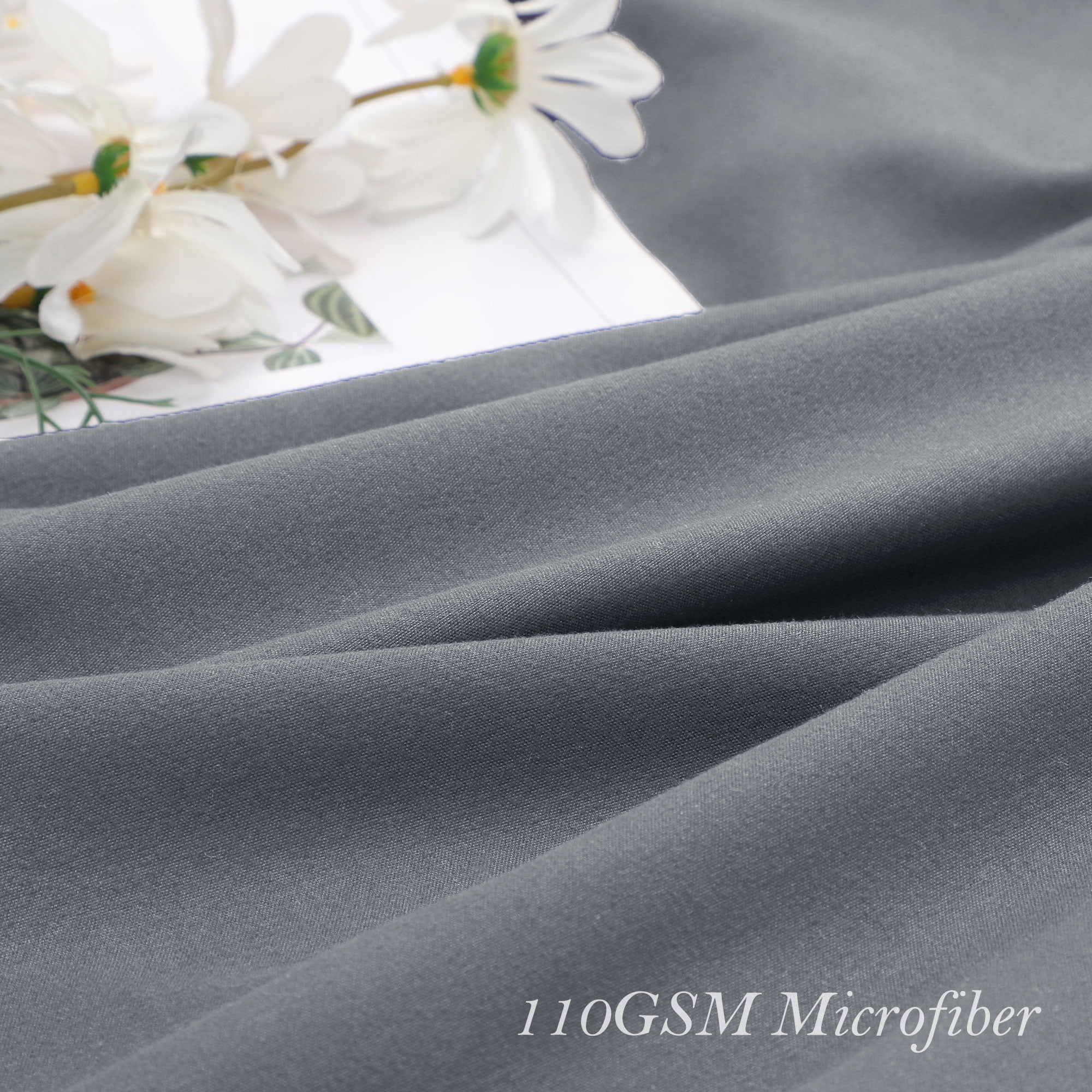 Unique Bargains Microfiber Ruffle Envelope Closure Pillowcases 2 Pcs Dark Gray King