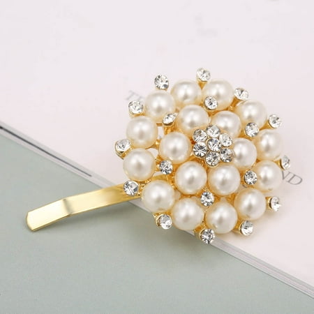 Woman Metal Hair Clip Pearl Flower Hair Clip Decorative Handmade