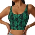 thumbnail image 2 of Uemuo Mint Bird Feathers Pattern Women's Sports Bra - High Impact Support, Breathable, and Comfortable Athletic Bra for Running, Yoga, and Workouts, 2 of 9