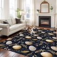 thumbnail image 2 of 5'x8' Area Rugs, Vintage Easter Eggs Indoor Outdoor Area Rug for Living Room Bedroom, Spring Botanical Leaves Black Washable Bathroom Rugs Kitchen Floor Carpet Mats Home Decor Aesthetic, 2 of 8