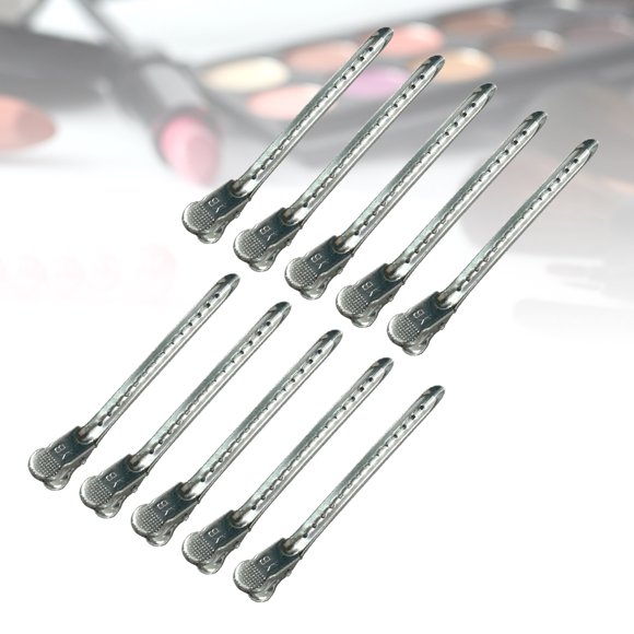 LOLIPPYY 10pcs Hair Stylist Clips Duck Mouth Metal Clips for Hairdressing Supplies