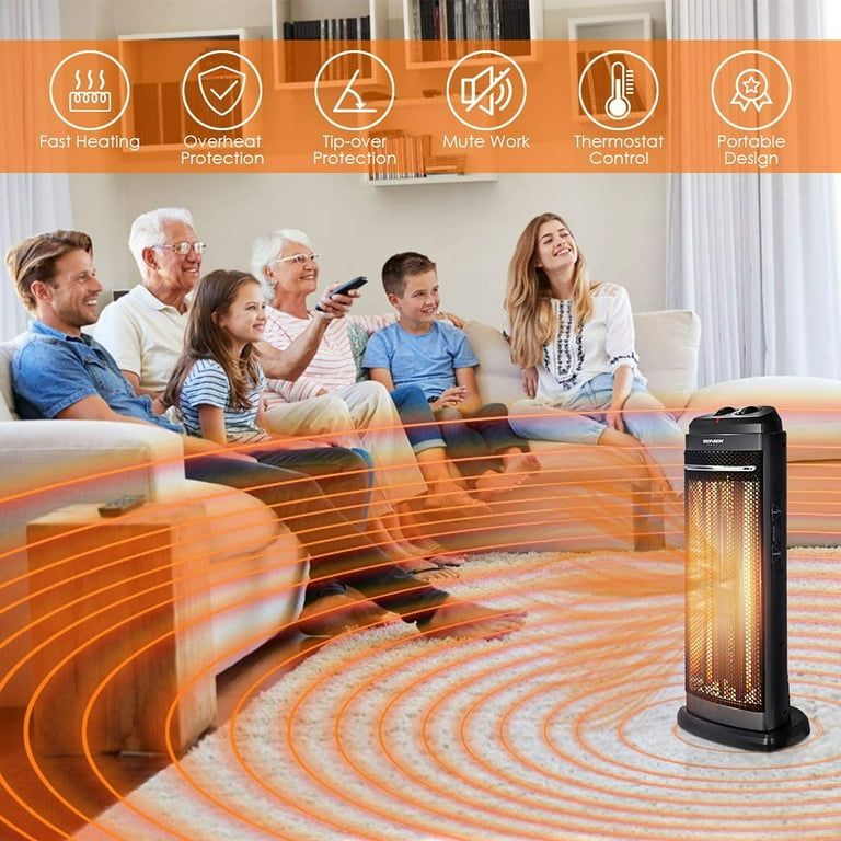 Costway Infrared Electric Quartz Heater Living Room Space Heating Radiant  Fire Tower - Walmart.com